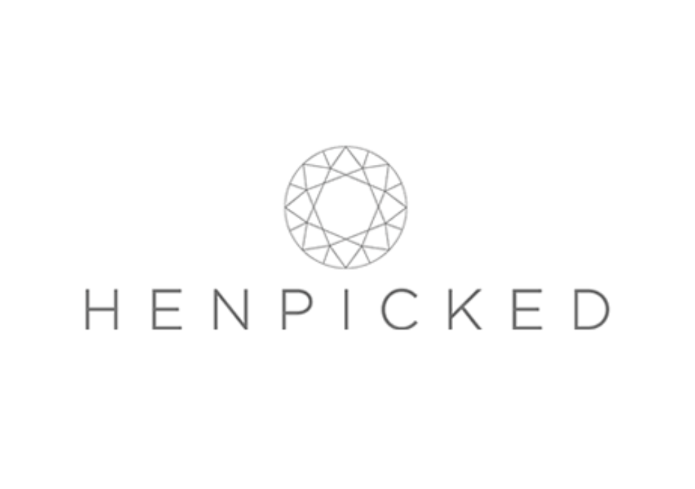 Henpicked logo featuring a geometric diamond icon above the word HENPICKED