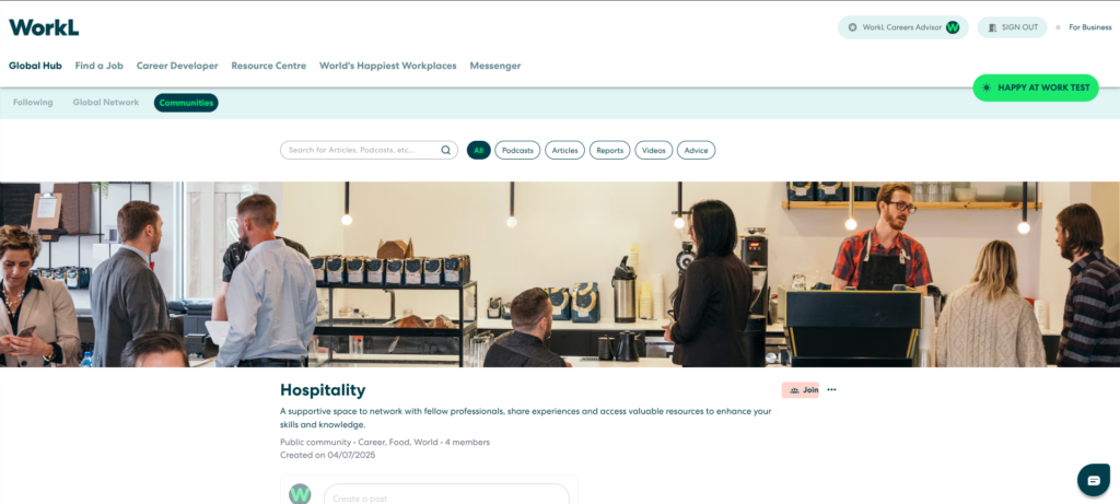 WorkL Communities - Hospitality Community